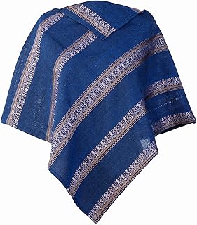 墨西哥斗篷女式毛衣 - 优雅,手工编织,公平贸易纯棉围巾披肩